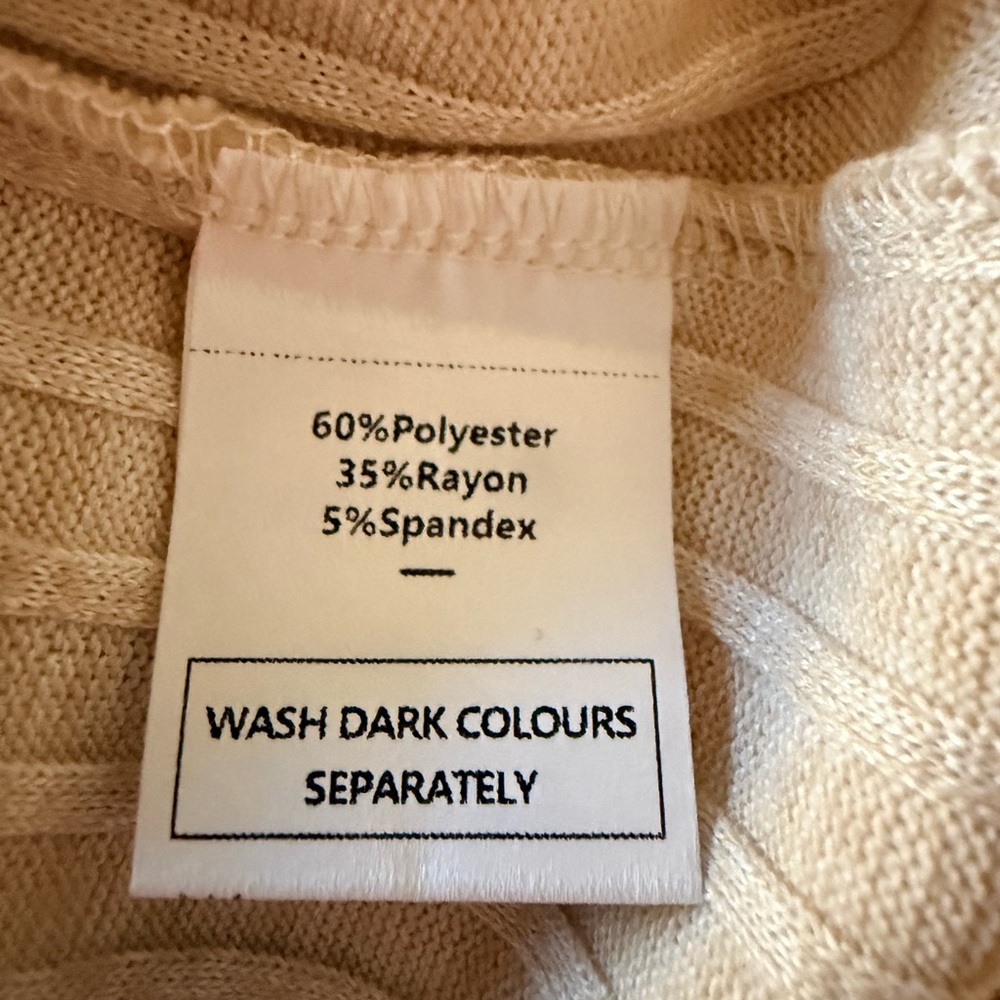 Chic Beige Ribbed Knit Dress - Picture 5 of 5